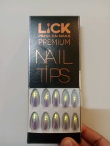 Holographic/Iridescent Press On Nails Almond