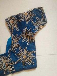Blue Embroidered Blouse