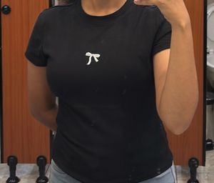 Cute Black T-Shirt with Bow Detail