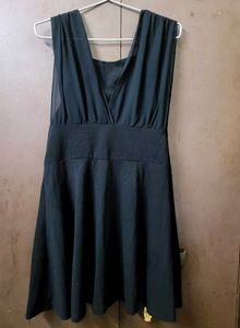 black mini skater dress