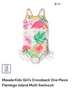 New Kids Flamingo Tropical Swimsuit Set 4 to 6 yrs