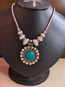 Boho Silver Turquoise necklace