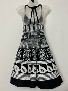 Pintresty Boho Black &amp; White Smocked Dress