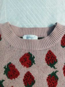 Strawberry Pattern Knit Sweater