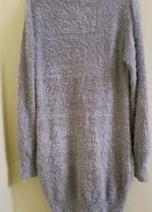 Wansili Grey Long Woolen Dress.
