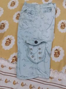 Cute Cloud Print Cargo Shorts for Kids