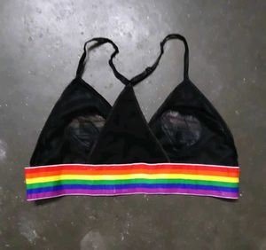 Rainbow Heart Bikini Top