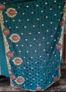 Satin Saree With Blouse 36 Size