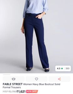 Classic Formal Navy Blue Trousers
