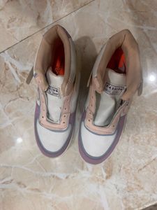 Stylish White and Purple Sneakers