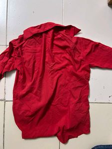 Classic Red Button-Up Shirt