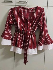 Striped Bell Sleeve Top