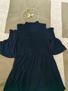 Navy Blue cold shoulder top