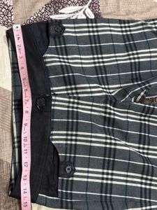 pair of  - Striped Wide Leg Pants