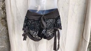 Sheer Lace Tie-Up Shorts
