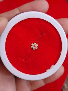 Floral Nose Pin with Gem Detail