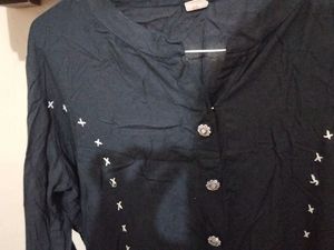 Embroidered Black Kurta