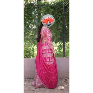 Stunning Pink Embroidered Lehenga Choli