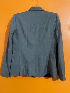 Shoulder-16 inches Grey Single Button Blazer