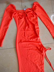 Orange Long Sleeve Maxi Dress🦊🍤🧭🎁🎗️