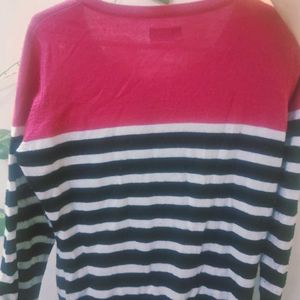 Striped Button-Up Cardigan