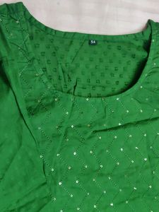 A Brand New  DEEP GREEN sequined 54 Size Kurta