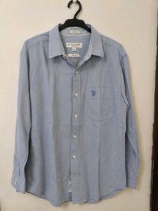 U.S. Polo Assn. Men's Blue Solid Shirt