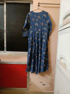 Blue Floral Print Kurta