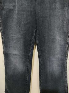 Wrangler Distress Retro Straight Grey Denim Jeans