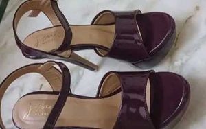 Maroon Patent Platform Heels