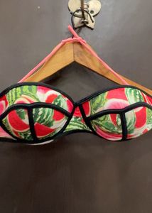 Watermelon Print Bandeau Bikini Top