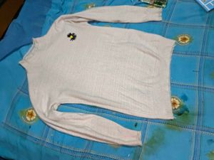 Cute Daisy Detail Knit Sweater women