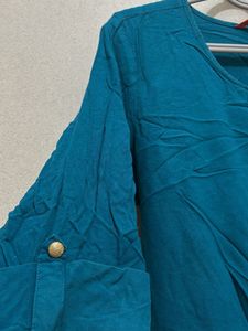 Teal Button-Down Tunic