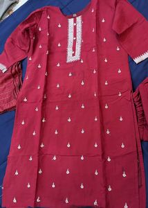 Elegant Maroon Kurta Set with Dupatta