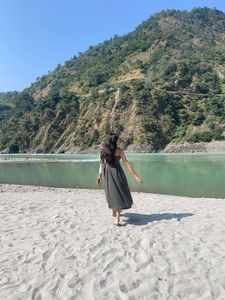 chic grey flowy net dress