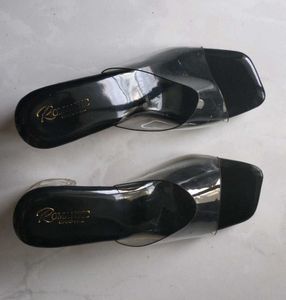 Clear Block Heel Sandals