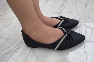 Elegant Black Bow Flats