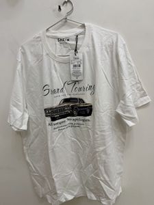 Shein White "Grand Touring" Graphic T-Shirt