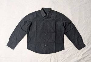 Boxy fit Black Long Sleeve Button-Up Shirt