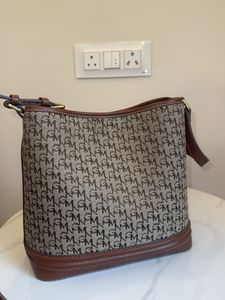MANGO Stylish Monogram Bucket Bag