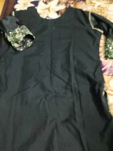 Embellished Black Kurta Set