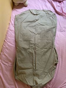 Khaki Button-Down Shirt Dress