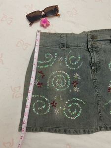 Alfredo Venini Beaded Embroidered Mini skirt y2k