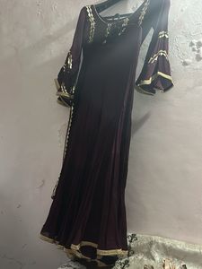 dark purple heavy plazo party wear dress with Dupp