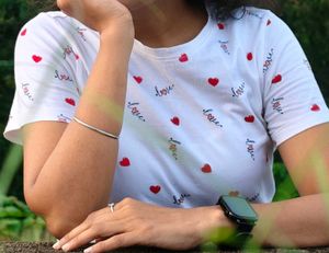 Cute Heart Print Tee