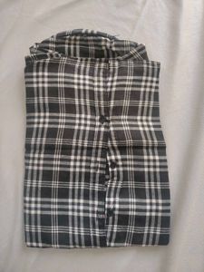 Stylish Plaid Shirt Duo: Blue Short Sleeve &amp; Black