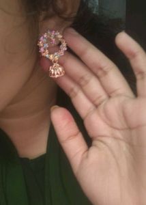 Fashion Jewelry Rose Gold Jhumka Earrings