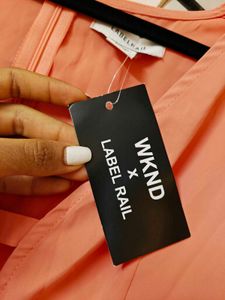 Peach V-Neck Mini Dress