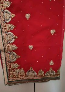 Maroon Red Saree
