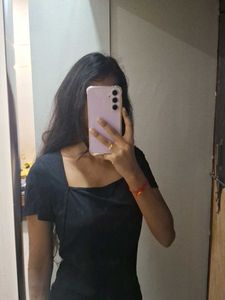 Stylish Black Square Neck Top